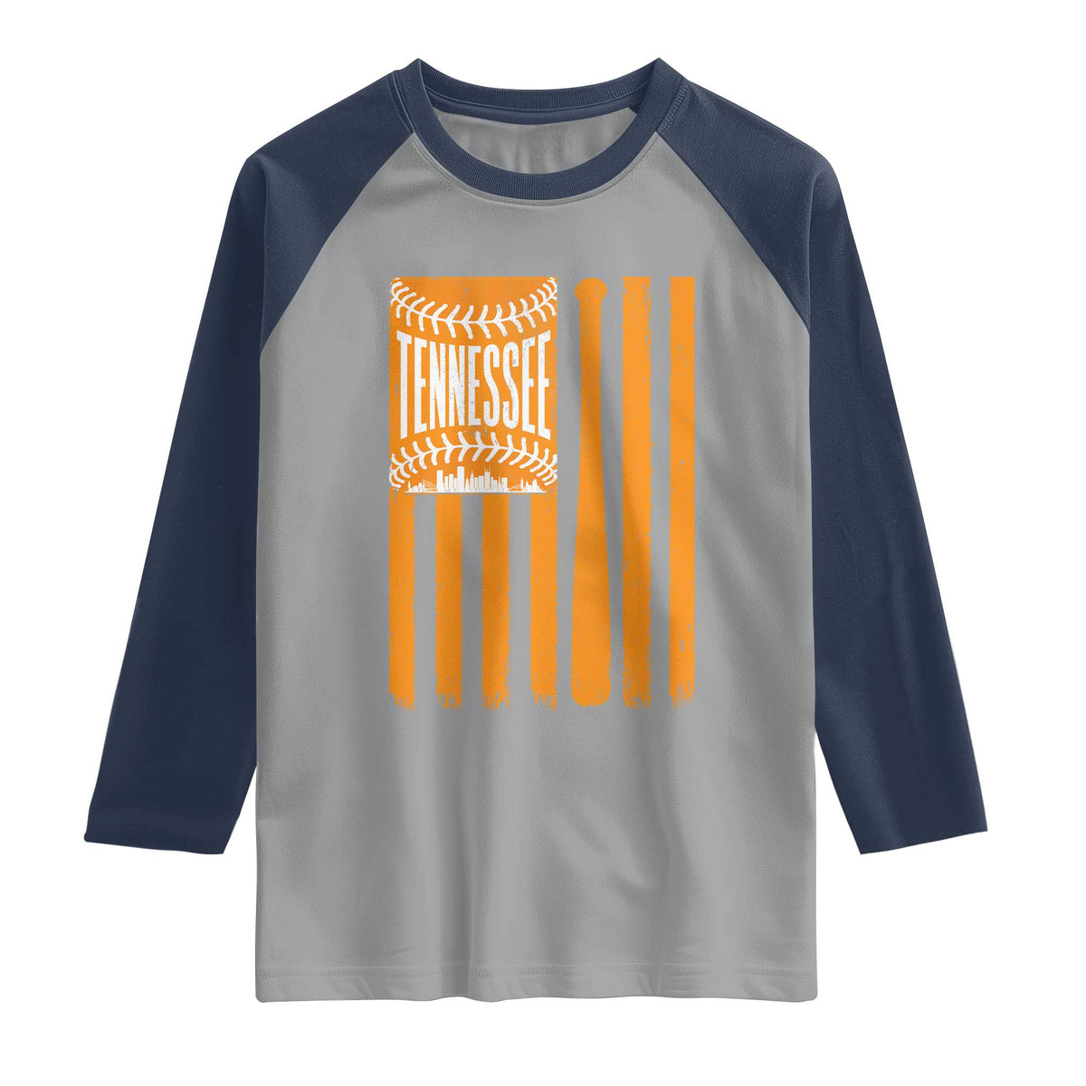 Vintage Tennessee Raglan Shirt Retro Classic TN Orange Retro Baseball American US Flag