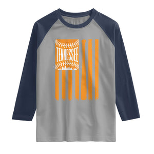 Vintage Tennessee Raglan Shirt Retro Classic TN Orange Retro Baseball American US Flag