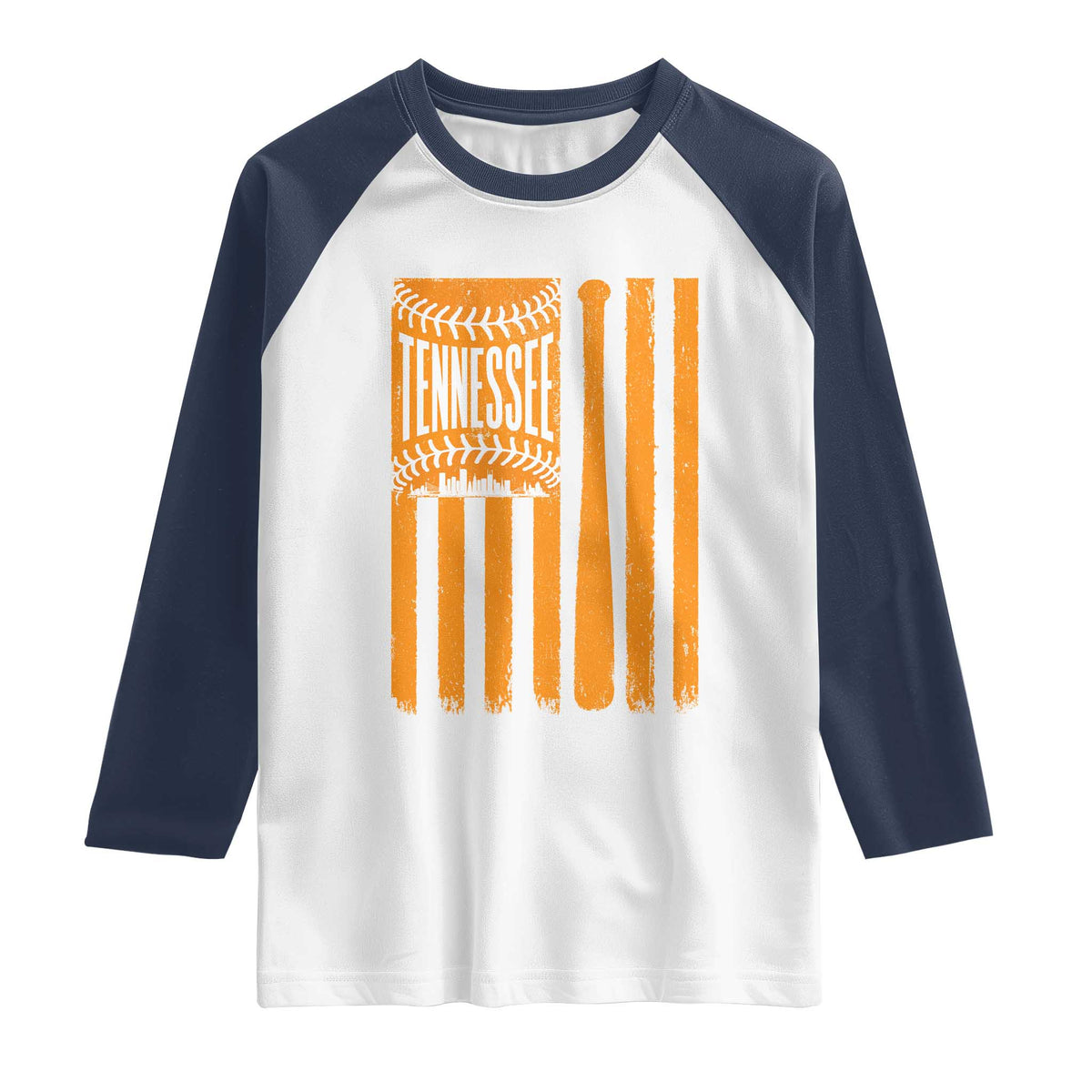 Vintage Tennessee Raglan Shirt Retro Classic TN Orange Retro Baseball American US Flag
