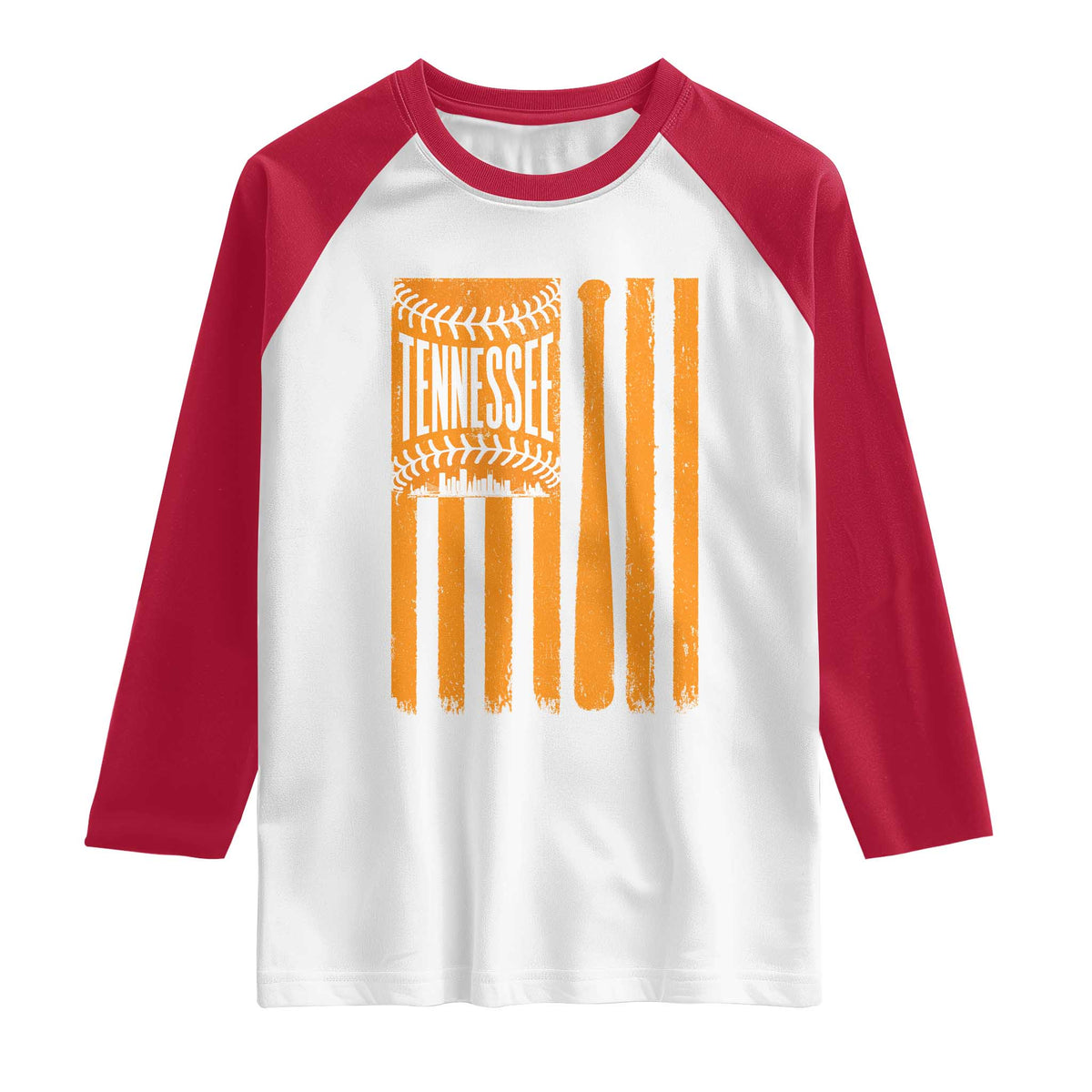 Vintage Tennessee Raglan Shirt Retro Classic TN Orange Retro Baseball American US Flag