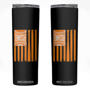 Vintage Tennessee Skinny Tumbler Retro Classic TN Orange Retro Baseball American US Flag