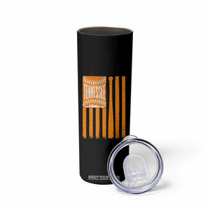 Vintage Tennessee Skinny Tumbler Retro Classic TN Orange Retro Baseball American US Flag