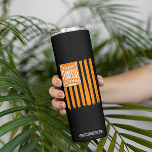 Vintage Tennessee Skinny Tumbler Retro Classic TN Orange Retro Baseball American US Flag