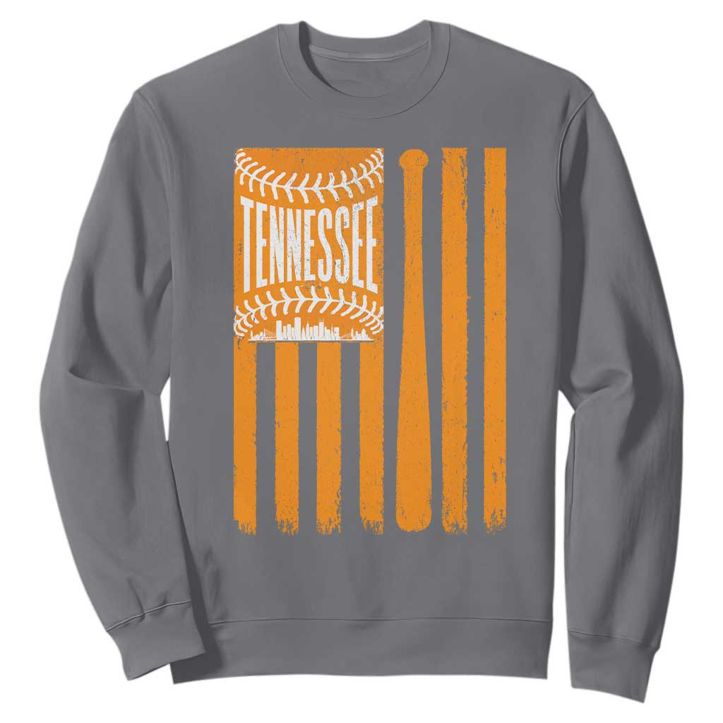 Vintage Tennessee Sweatshirt Retro Classic TN Orange Retro Baseball American US Flag