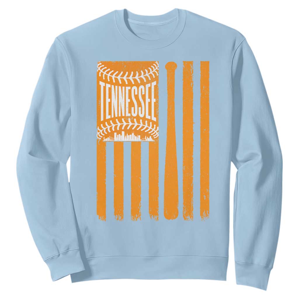 Vintage Tennessee Sweatshirt Retro Classic TN Orange Retro Baseball American US Flag