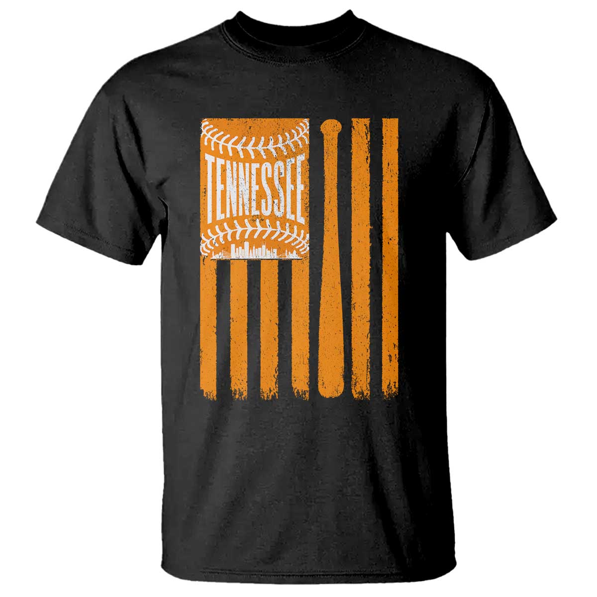 Vintage Tennessee T Shirt Retro Classic TN Orange Retro Baseball American US Flag TS10 Black Print Your Wear