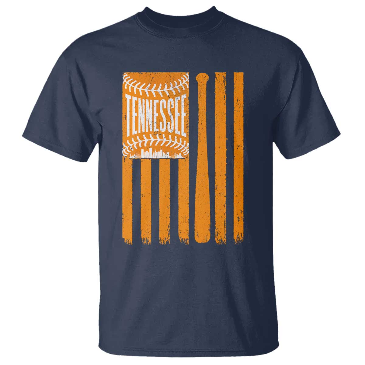 Vintage Tennessee T Shirt Retro Classic TN Orange Retro Baseball American US Flag