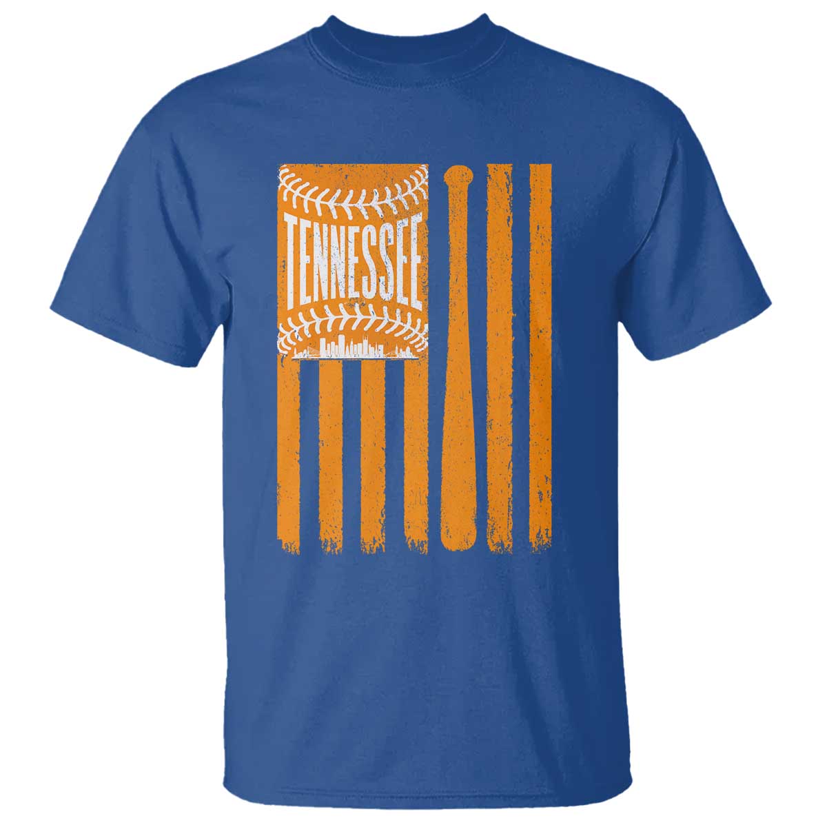 Vintage Tennessee T Shirt Retro Classic TN Orange Retro Baseball American US Flag