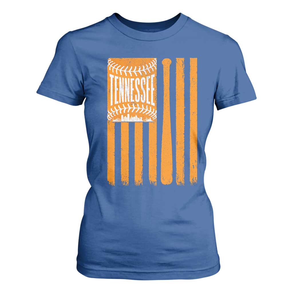 Vintage Tennessee T Shirt For Women Retro Classic TN Orange Retro Baseball American US Flag