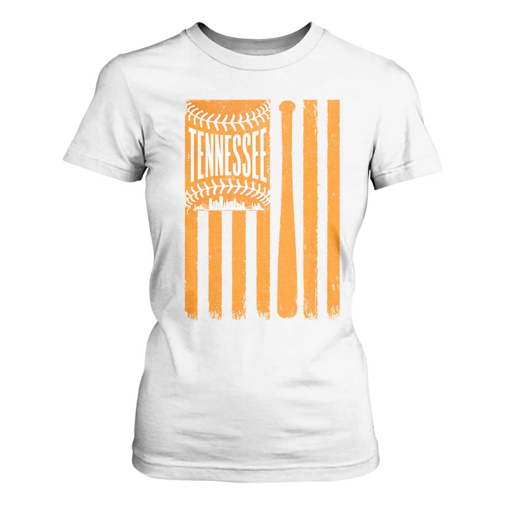 Vintage Tennessee T Shirt For Women Retro Classic TN Orange Retro Baseball American US Flag