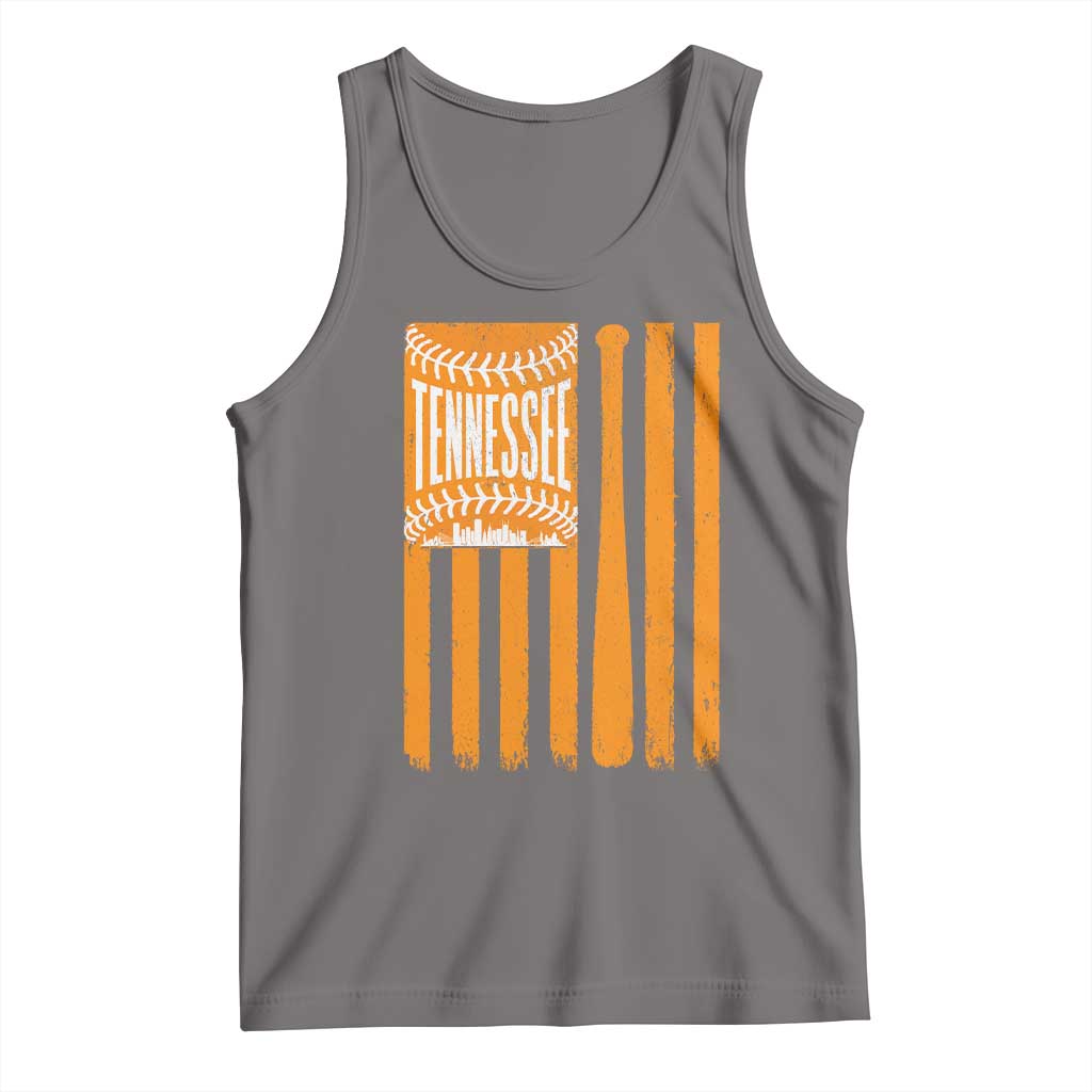 Vintage Tennessee Tank Top Retro Classic TN Orange Retro Baseball American US Flag