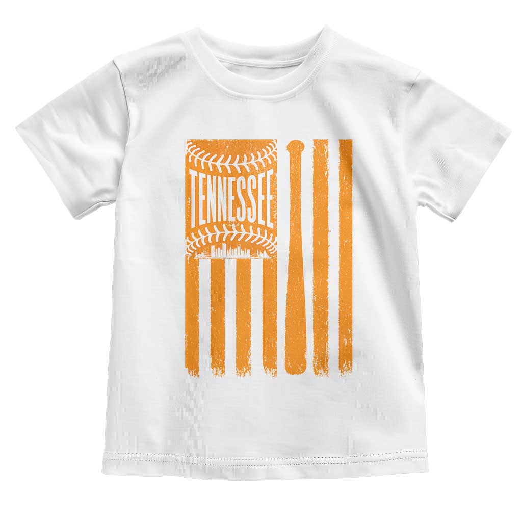 Vintage Tennessee Toddler T Shirt Retro Classic TN Orange Retro Baseball American US Flag