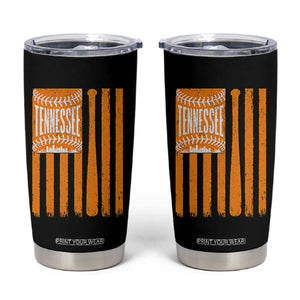 Vintage Tennessee Tumbler Cup Retro Classic TN Orange Retro Baseball American US Flag