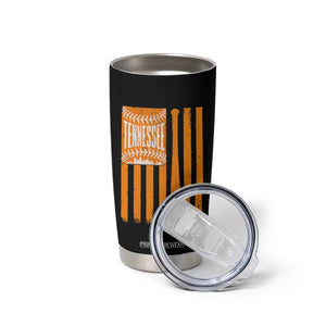 Vintage Tennessee Tumbler Cup Retro Classic TN Orange Retro Baseball American US Flag