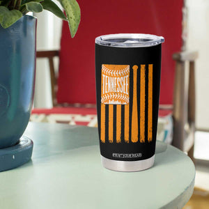 Vintage Tennessee Tumbler Cup Retro Classic TN Orange Retro Baseball American US Flag