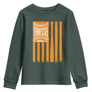 Vintage Tennessee Youth Sweatshirt Retro Classic TN Orange Retro Baseball American US Flag