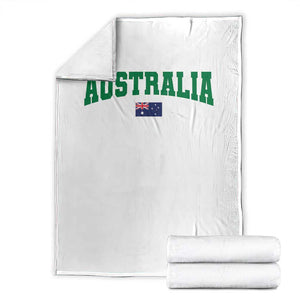 Green Yellow Australia Throw Blanket Down Under Team Australia Flag Varsity Lettering Soccer Fans Football Tournament