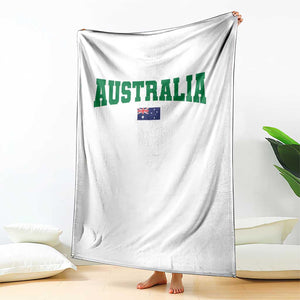 Green Yellow Australia Throw Blanket Down Under Team Australia Flag Varsity Lettering Soccer Fans Football Tournament