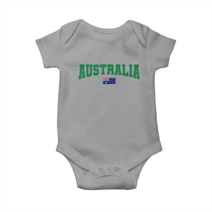 Green Yellow Australia Baby Onesie Down Under Team Australia Flag Varsity Lettering Soccer Fans Football Tournament