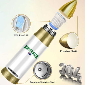 Green Yellow Australia Bullet Tumbler Down Under Team Australia Flag Varsity Lettering Soccer Fans Football Tournament