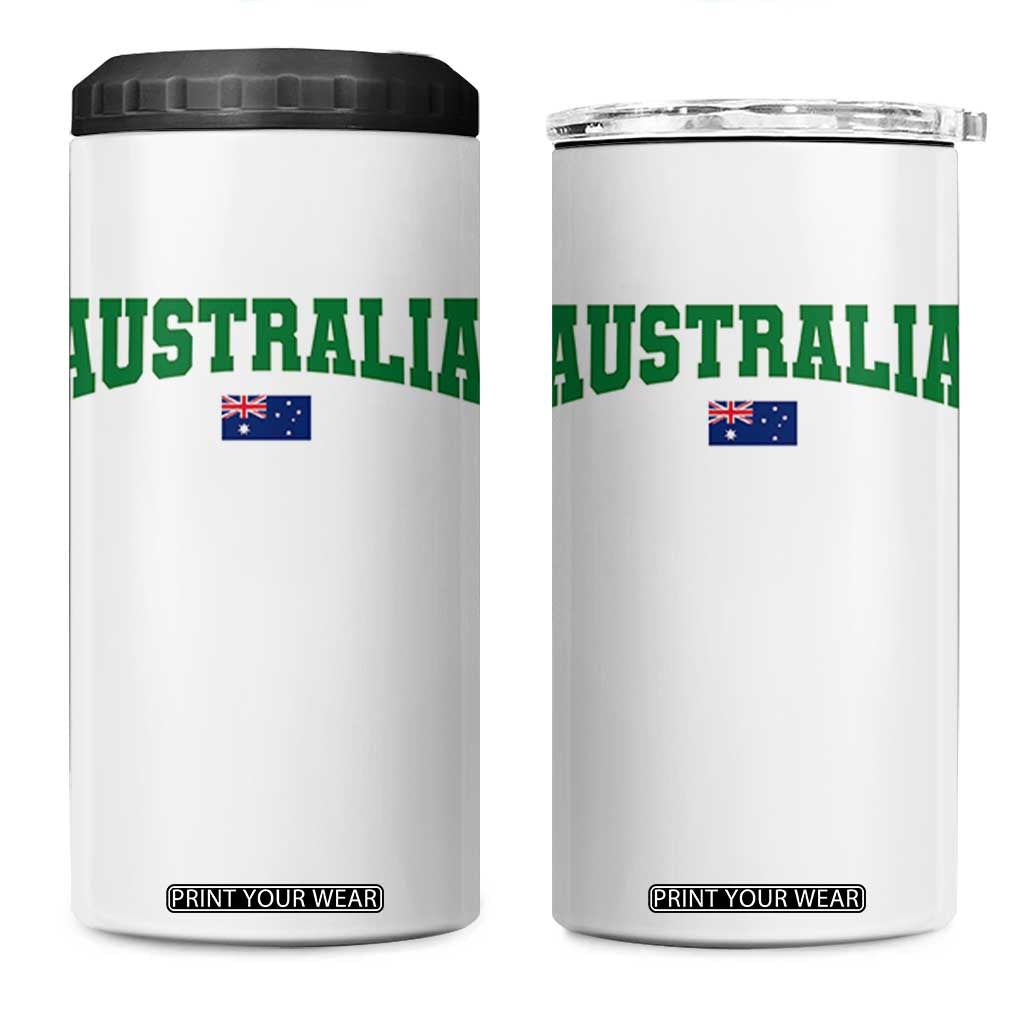 Green Yellow Australia 4 in 1 Can Cooler Tumbler Down Under Team Australia Flag Varsity Lettering Soccer Fans Football Tournament TS10 One Size: 16 oz White Print Your Wear