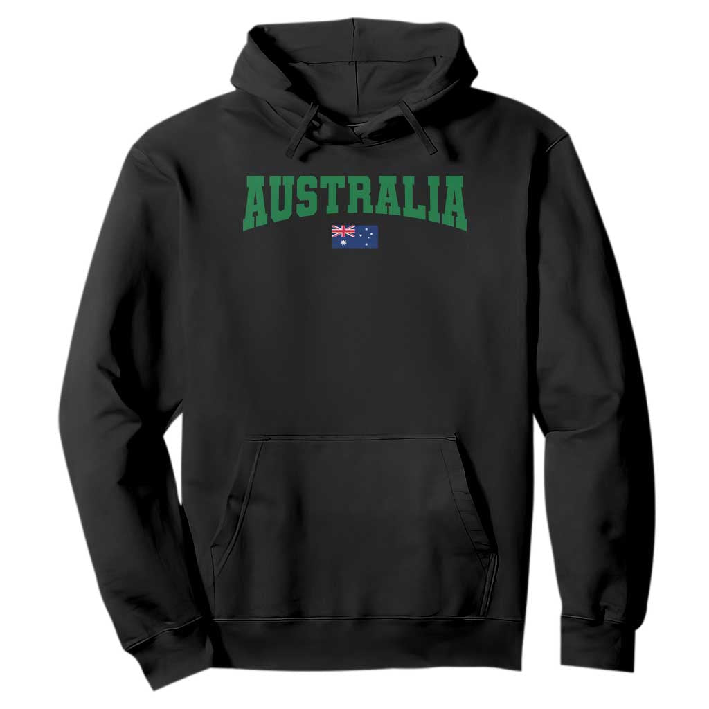 Green Yellow Australia Hoodie Down Under Team Australia Flag Varsity Lettering Soccer Fans Football Tournament