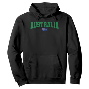 Green Yellow Australia Hoodie Down Under Team Australia Flag Varsity Lettering Soccer Fans Football Tournament