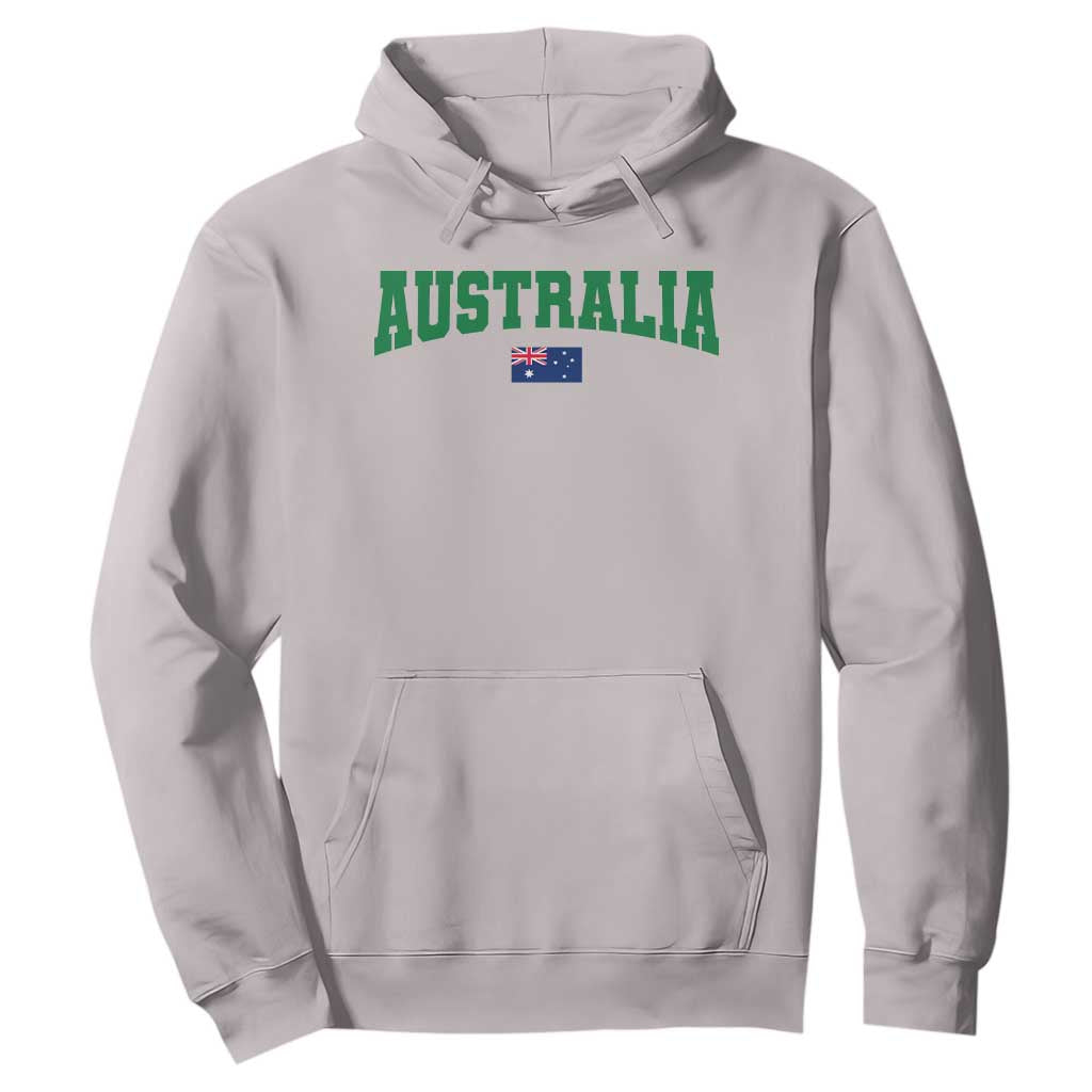 Green Yellow Australia Hoodie Down Under Team Australia Flag Varsity Lettering Soccer Fans Football Tournament