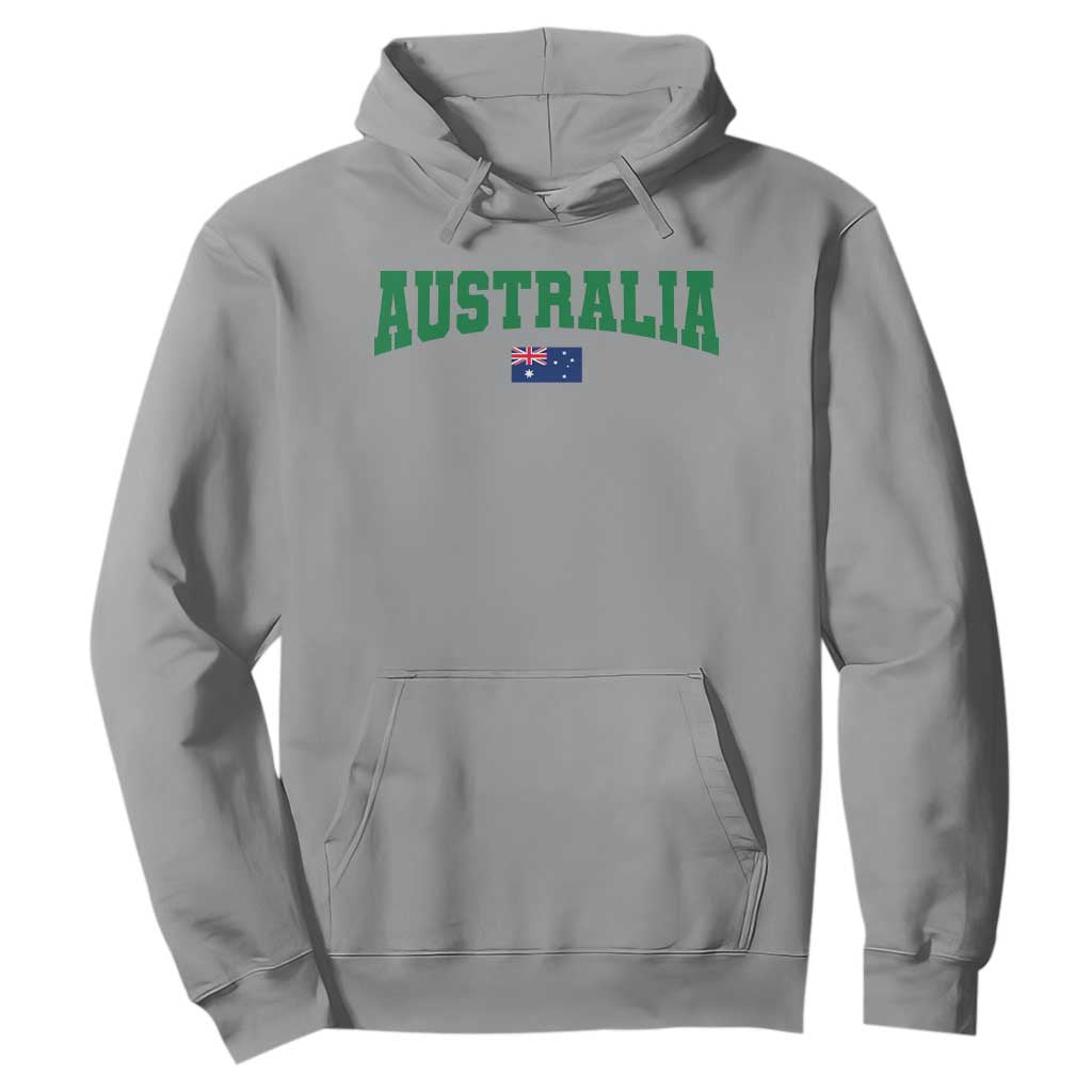 Green Yellow Australia Hoodie Down Under Team Australia Flag Varsity Lettering Soccer Fans Football Tournament