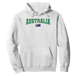 Green Yellow Australia Hoodie Down Under Team Australia Flag Varsity Lettering Soccer Fans Football Tournament