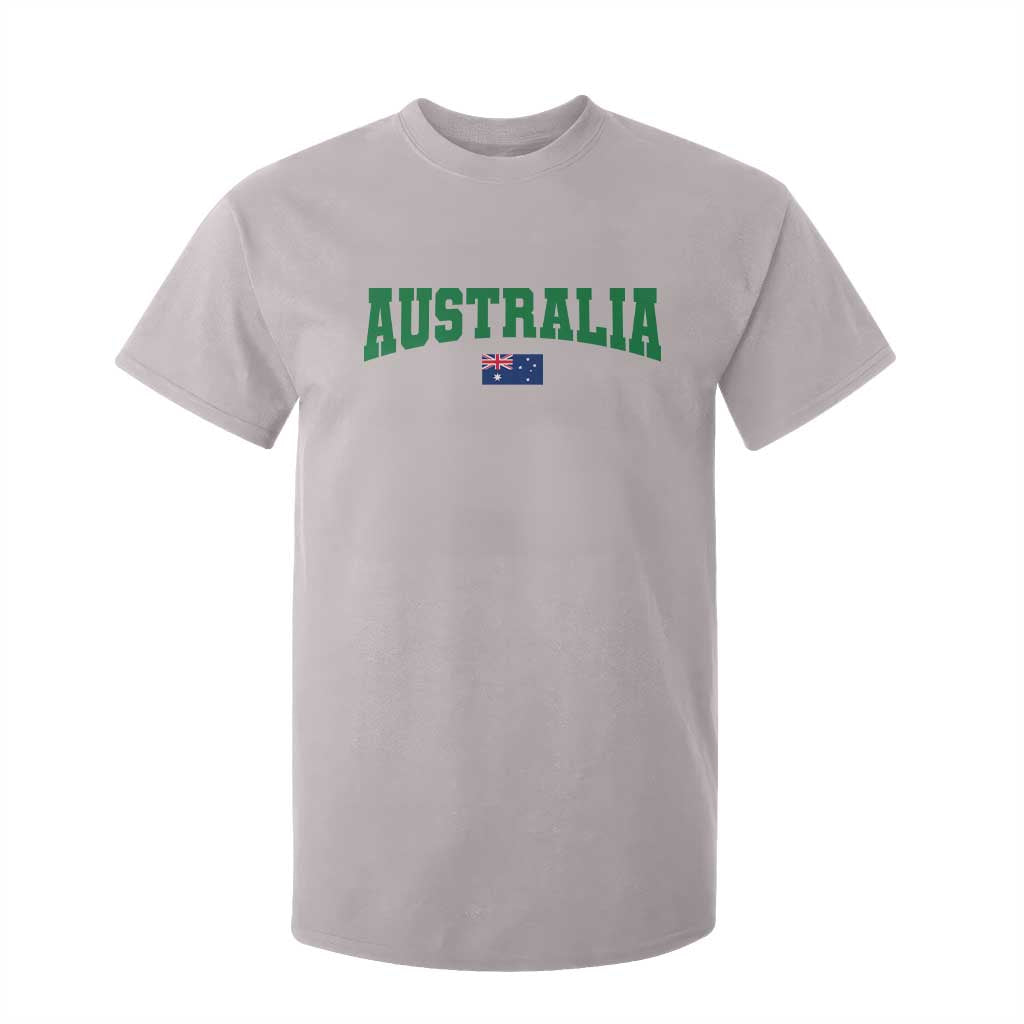 Green Yellow Australia T Shirt For Kid Down Under Team Australia Flag Varsity Lettering Soccer Fans Football Tournament