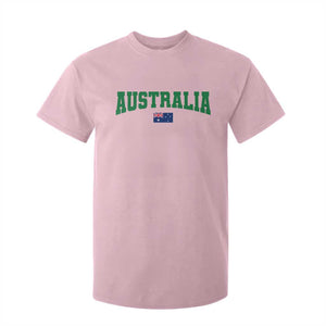 Green Yellow Australia T Shirt For Kid Down Under Team Australia Flag Varsity Lettering Soccer Fans Football Tournament