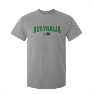 Green Yellow Australia T Shirt For Kid Down Under Team Australia Flag Varsity Lettering Soccer Fans Football Tournament