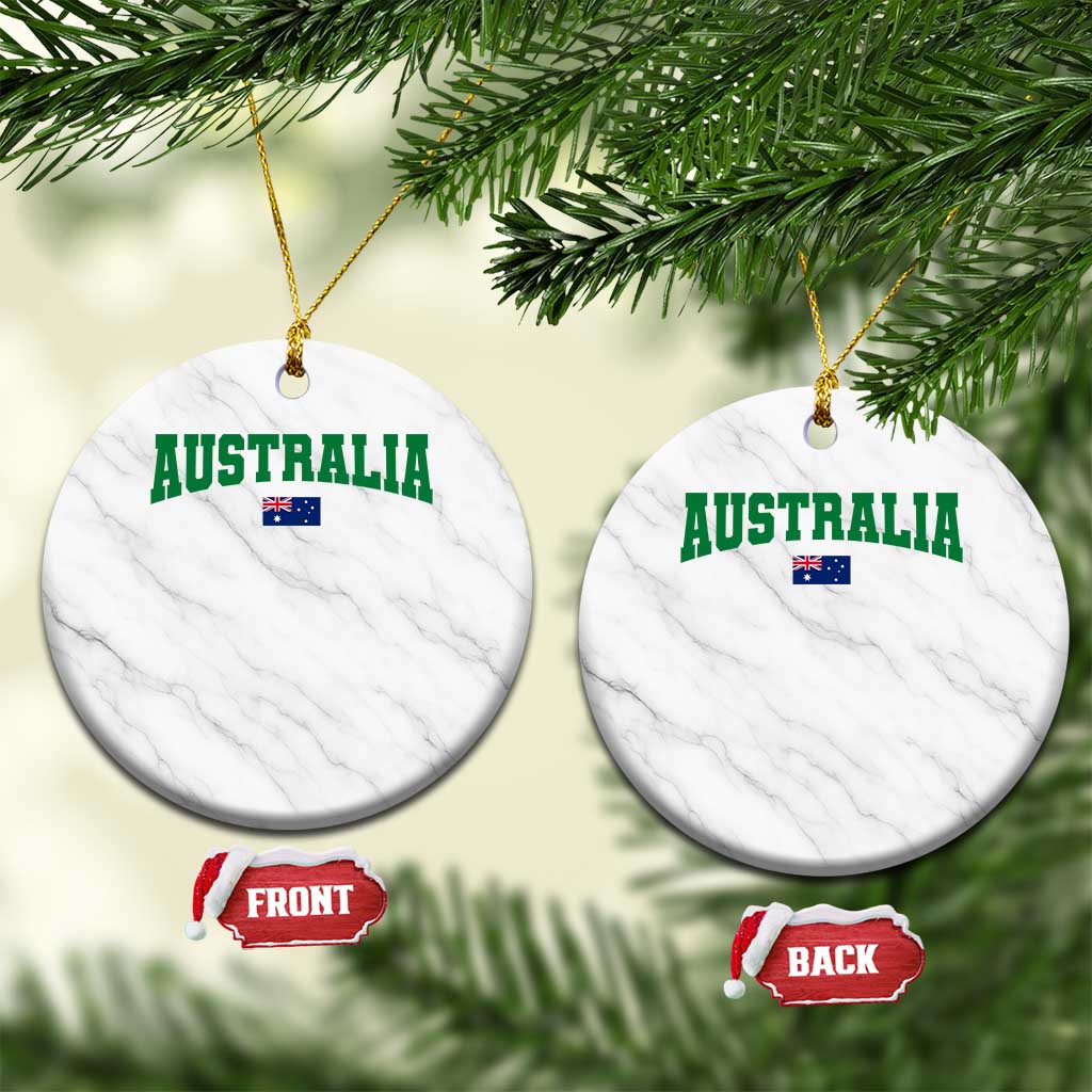 Green Yellow Australia Ceramic Ornament Down Under Team Australia Flag Varsity Lettering Soccer Fans Football Tournament