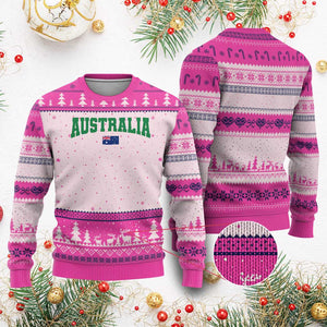 Green Yellow Australia Ugly Christmas Sweater Down Under Team Australia Flag Varsity Lettering Soccer Fans Football Tournament