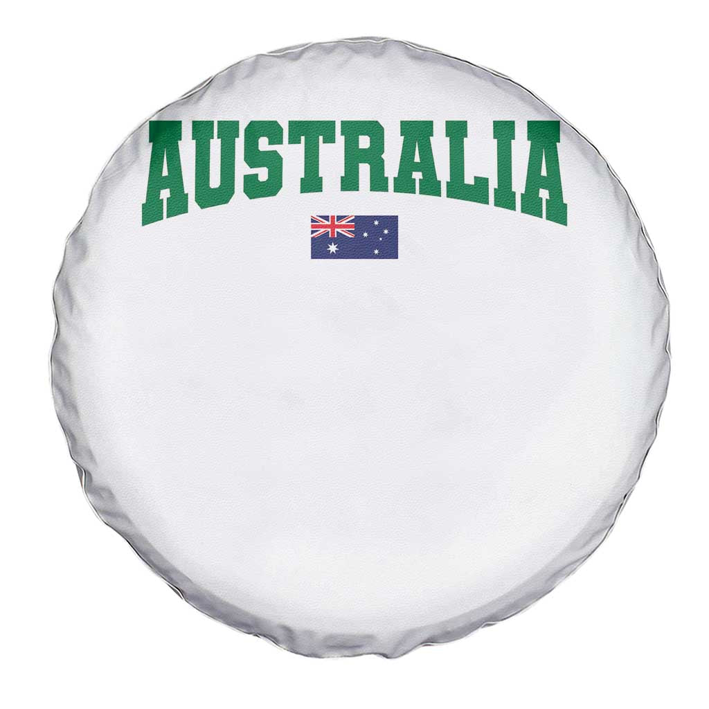 Green Yellow Australia Spare Tire Cover Down Under Team Australia Flag Varsity Lettering Soccer Fans Football Tournament
