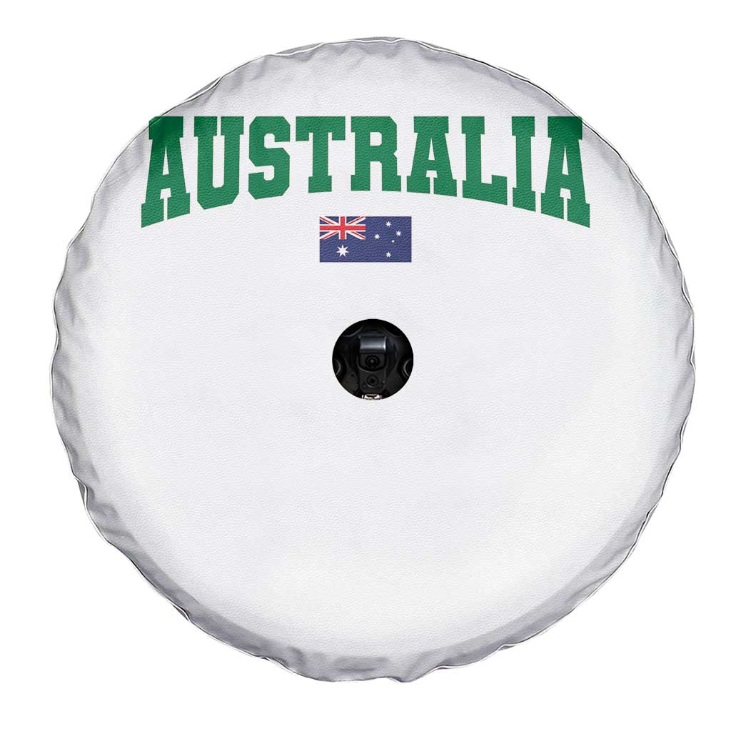 Green Yellow Australia Spare Tire Cover Down Under Team Australia Flag Varsity Lettering Soccer Fans Football Tournament