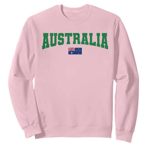 Green Yellow Australia Sweatshirt Down Under Team Australia Flag Varsity Lettering Soccer Fans Football Tournament