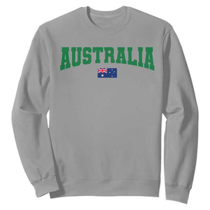 Green Yellow Australia Sweatshirt Down Under Team Australia Flag Varsity Lettering Soccer Fans Football Tournament