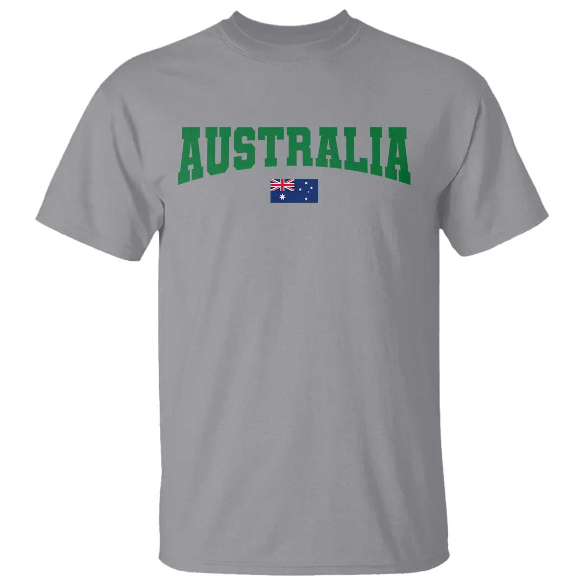 Green Yellow Australia T Shirt Down Under Team Australia Flag Varsity Lettering Soccer Fans Football Tournament