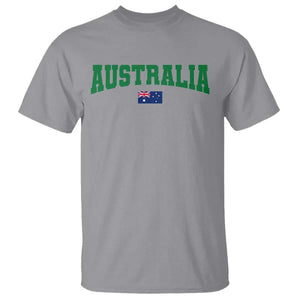 Green Yellow Australia T Shirt Down Under Team Australia Flag Varsity Lettering Soccer Fans Football Tournament