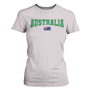 Green Yellow Australia T Shirt For Women Down Under Team Australia Flag Varsity Lettering Soccer Fans Football Tournament
