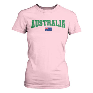 Green Yellow Australia T Shirt For Women Down Under Team Australia Flag Varsity Lettering Soccer Fans Football Tournament