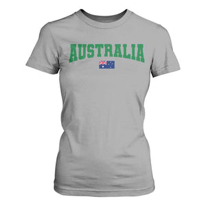 Green Yellow Australia T Shirt For Women Down Under Team Australia Flag Varsity Lettering Soccer Fans Football Tournament