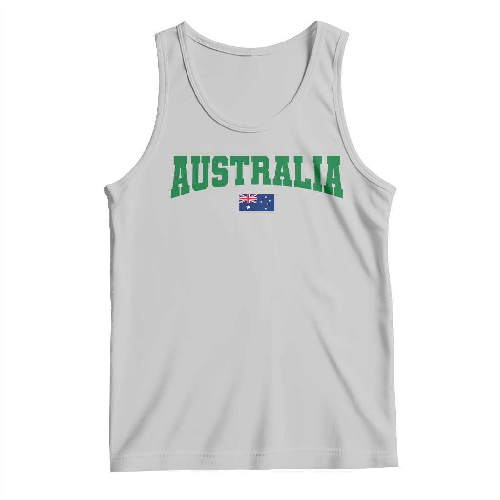 Green Yellow Australia Tank Top Down Under Team Australia Flag Varsity Lettering Soccer Fans Football Tournament