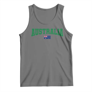 Green Yellow Australia Tank Top Down Under Team Australia Flag Varsity Lettering Soccer Fans Football Tournament