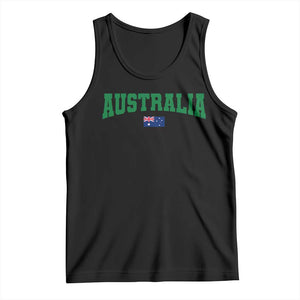 Green Yellow Australia Tank Top Down Under Team Australia Flag Varsity Lettering Soccer Fans Football Tournament
