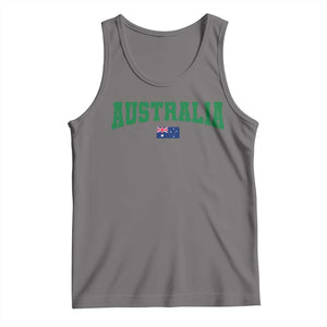 Green Yellow Australia Tank Top Down Under Team Australia Flag Varsity Lettering Soccer Fans Football Tournament