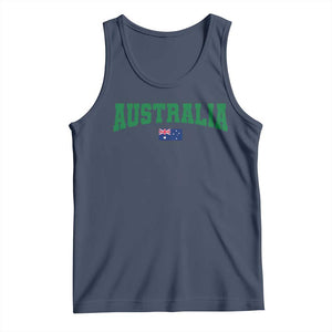 Green Yellow Australia Tank Top Down Under Team Australia Flag Varsity Lettering Soccer Fans Football Tournament