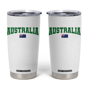 Green Yellow Australia Tumbler Cup Down Under Team Australia Flag Varsity Lettering Soccer Fans Football Tournament